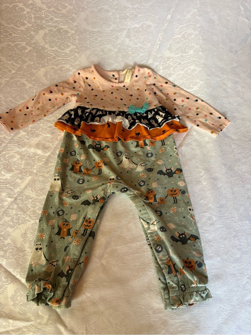 Girls' Halloween Ruffle One-Piece outfit - Pink & blue 12-18 mo